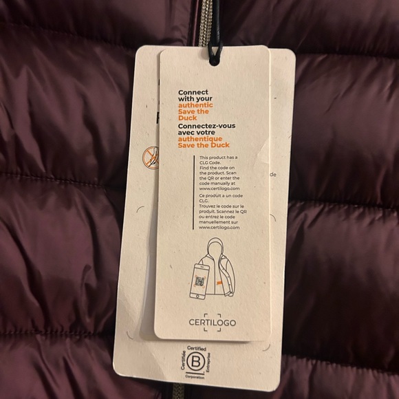 SAVE THE DUCK Burgundy Puffer Jacket - Picture 3 of 7